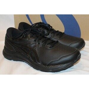 ASICS Women's Leather Gel Contend SL Sneakers Triple Black NIB SZ 11